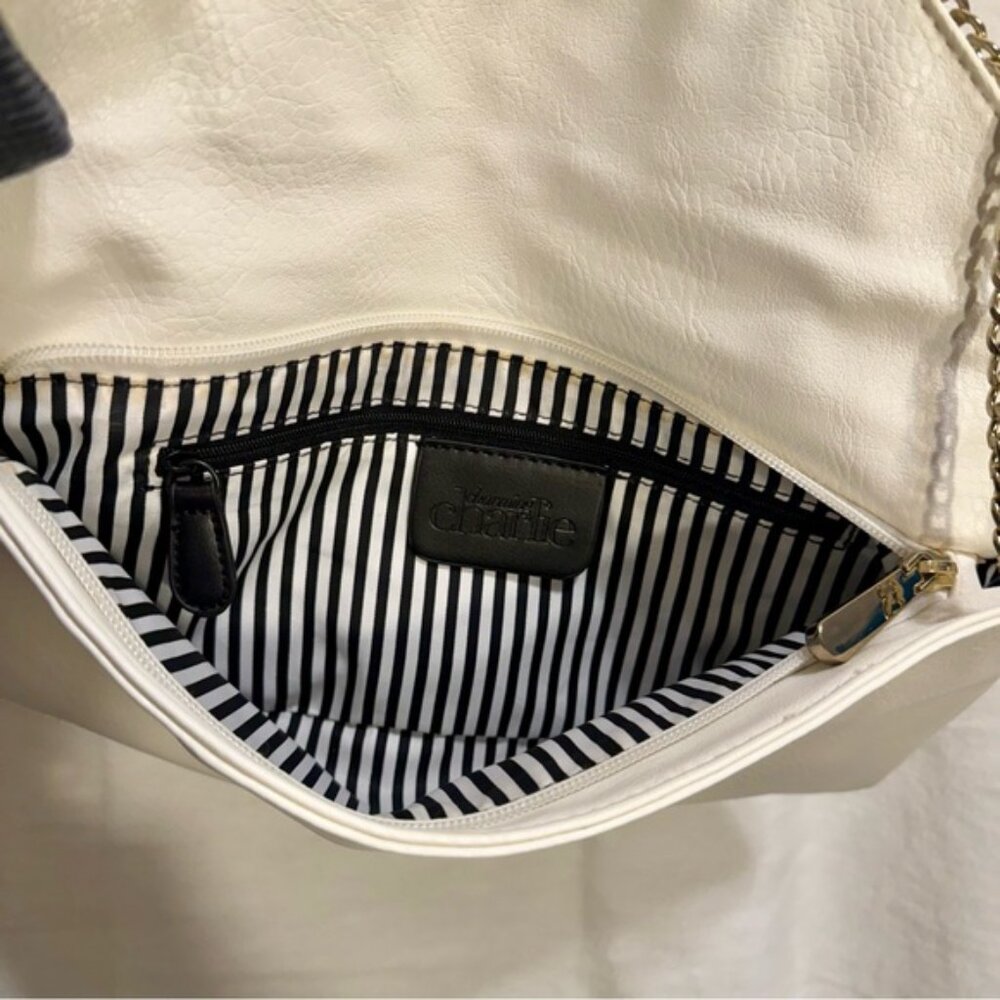 Studded White Faux Leather Shoulder Bag - Picture 6 of 8